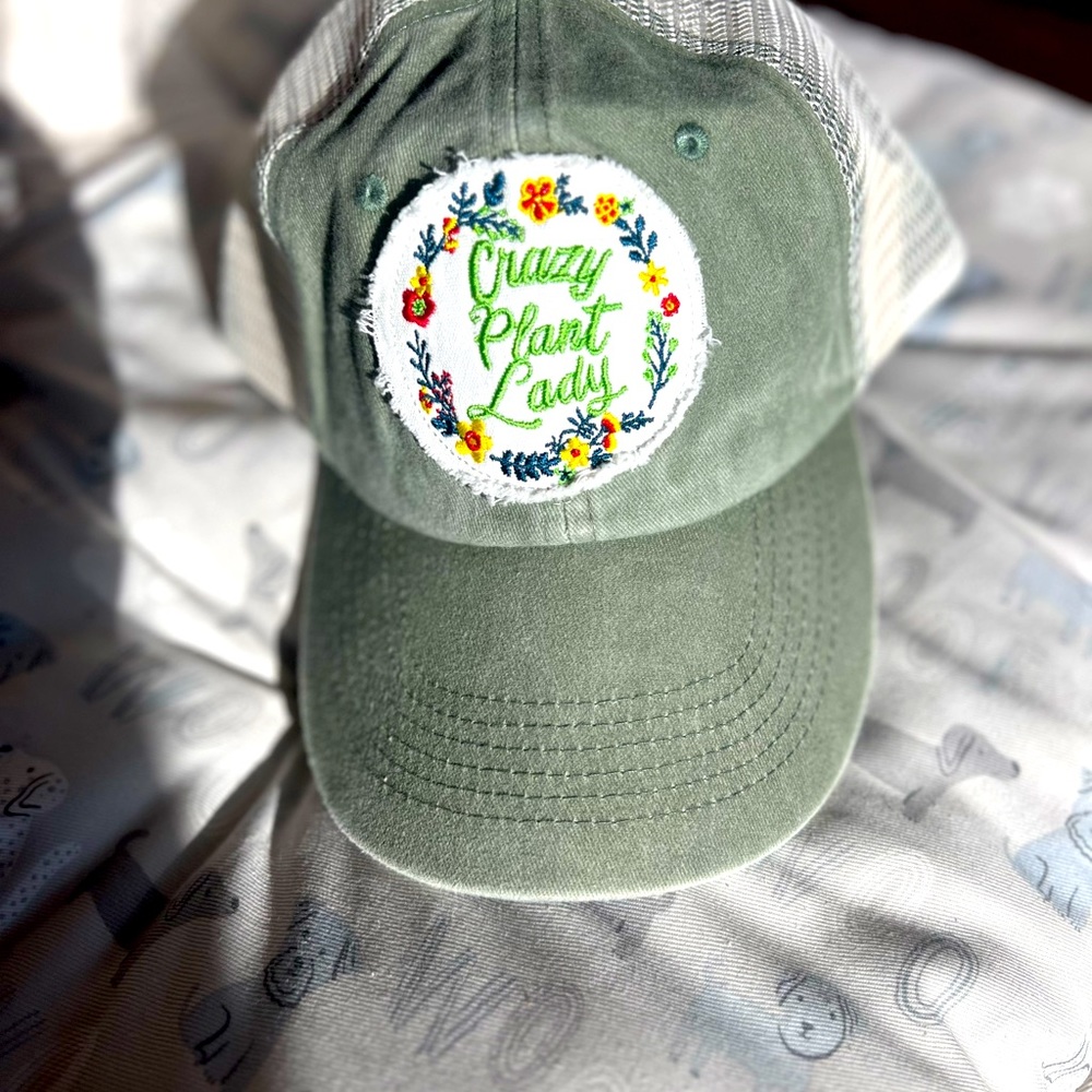 “CRAZY PLANT LADY”embroidered ball cap by MARKET & LAYNE w/mesh & adjustable NWT - Picture 11 of 15